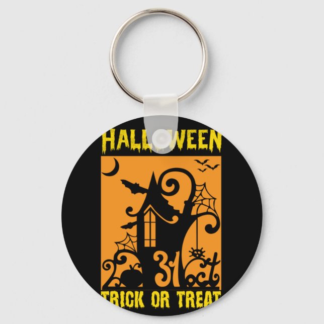 Halloween Trick oder Treat Geburtstag Schlüsselanhänger (Vorderseite)