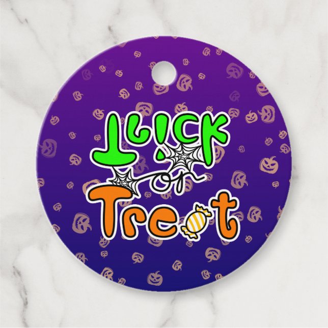 Halloween Trick oder Treat Geschenkanhänger (Vorderseite)