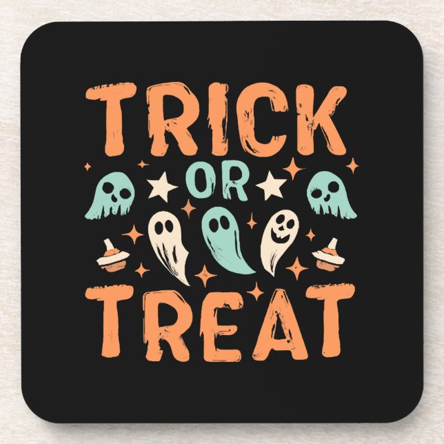 Halloween Trick oder Treat Getränkeuntersetzer (Vorderseite)