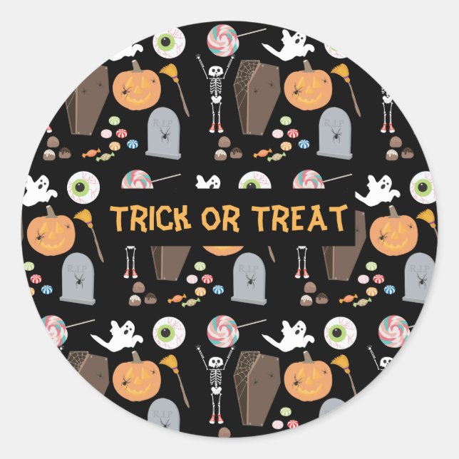 Halloween Trick oder Treat Kids Halloween Runder Aufkleber (Vorderseite)