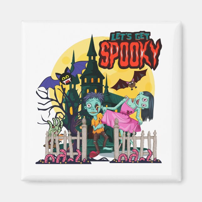 Halloween Trick oder Treat Lasst uns verwöhnt werd Magnet (Vorne)