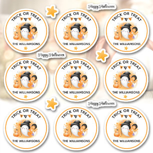 Halloween Trick oder Treat Name Boo Ghost Kiss Cut Aufkleber