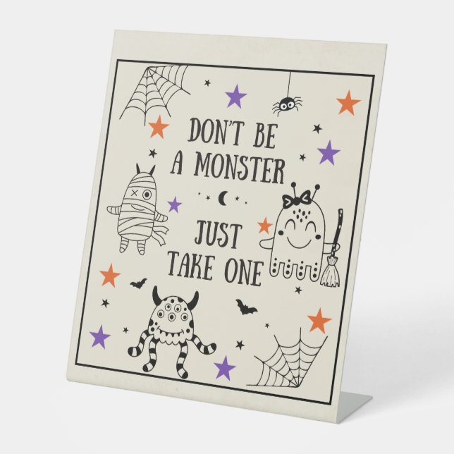 Halloween Trick oder Treat nehmen Sie nur eine Por Sockelschild (Vorderseite)