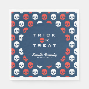 Halloween Trick oder Treat Niedliche Schädel. Serviette