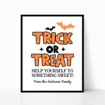 Halloween Trick oder Treat Party Table Sign