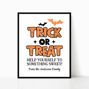 Halloween Trick oder Treat Party Table Sign Poster