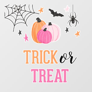 Halloween Trick oder Treat Pink Pumpkins Spiegelle Fensteraufkleber