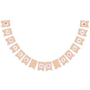 Halloween TRICK ODER TREAT Pink Pumpkins und karie Wimpelkette