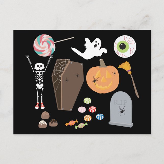 Halloween Trick oder Treat Postkarte (Vorderseite)