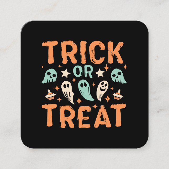 Halloween Trick oder Treat Quadratische Visitenkarte (Vorderseite)