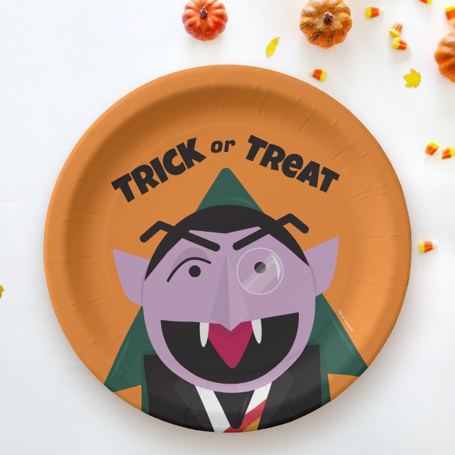 Halloween Trick oder Treat Sesamstraße Pappteller (Plate on table)