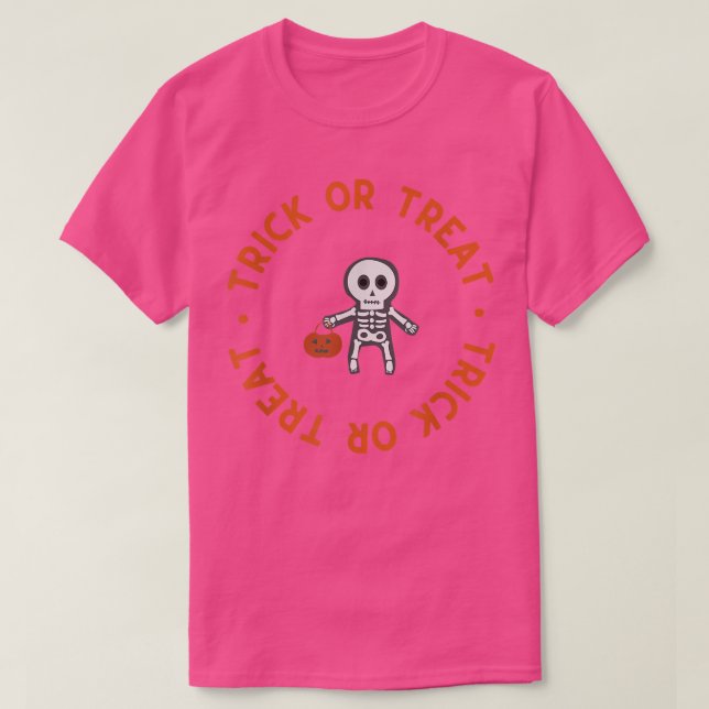 Halloween Trick oder Treat Skeleton & Pumpkin All  T-Shirt (Design vorne)