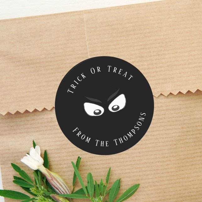 Halloween Trick oder Treat Spooky Ghost Niedliche  Runder Aufkleber (Von Creator hochgeladen)