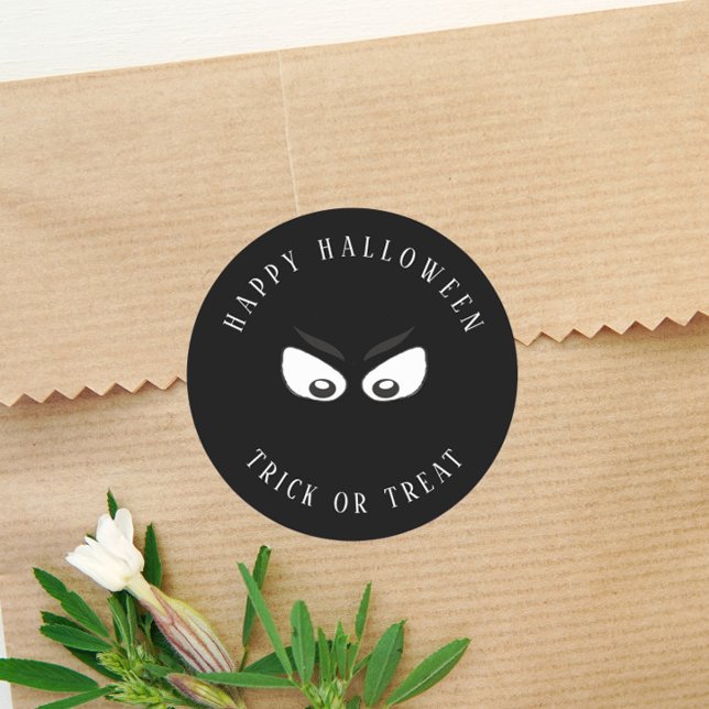 Halloween Trick oder Treat Spooky Ghost Niedliche  Runder Aufkleber (Von Creator hochgeladen)