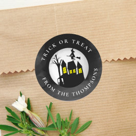 Halloween Trick oder Treat Spooky Spuk House Runder Aufkleber