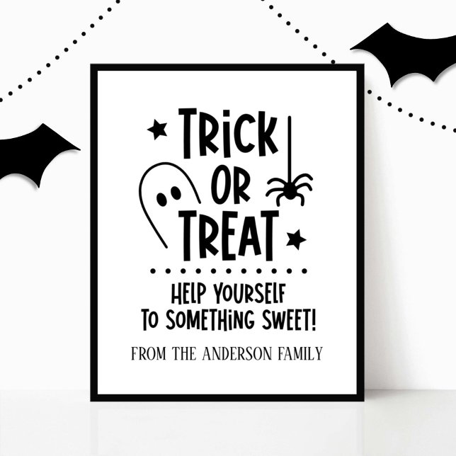 Halloween Trick oder Treat Table Sign Poster (Von Creator hochgeladen)