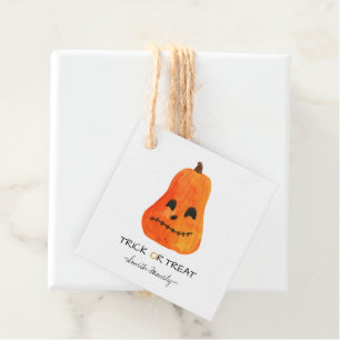 Halloween Trick oder Treat Watercolor Pumpkin Kids Geschenkanhänger