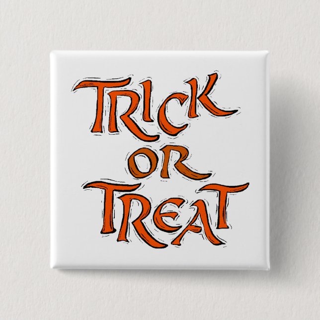 Halloween Trick oder Treat Words Button (Vorderseite)