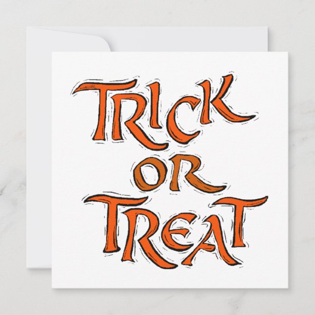 Halloween Trick oder Treat Words Einladung (Vorderseite)