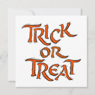 Halloween Trick oder Treat Words Einladung