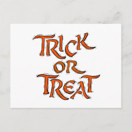 Halloween Trick oder Treat Words Postkarte