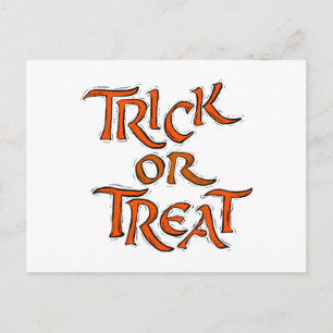 Halloween Trick oder Treat Words Postkarte