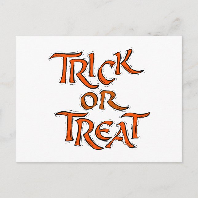 Halloween Trick oder Treat Words Postkarte (Vorderseite)