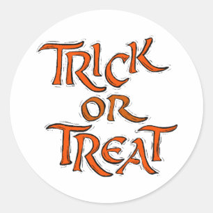 Halloween Trick oder Treat Words Runder Aufkleber