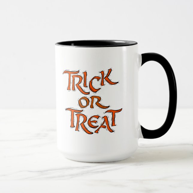 Halloween Trick oder Treat Words Tasse (Rechts)