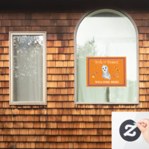 Halloween Trick oder Treaters Willkommen hier Fensteraufkleber