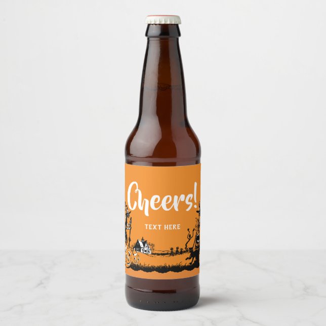 Halloween, Trick oder Treatetikett Bierflaschenetikett (Vorderseite)