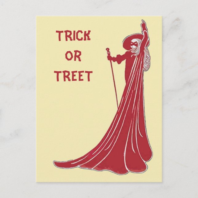 Halloween, Trick oder Tree, Text bearbeiten Postkarte (Vorderseite)