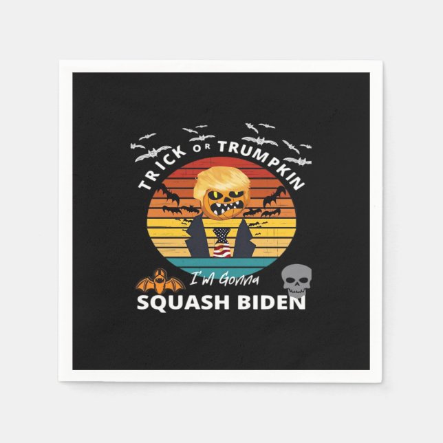 Halloween Trick oder Trumpkin Horror Kostüm Classi Serviette (Vorderseite)