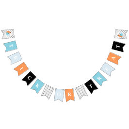 Halloween TRICK OR TREAT Blue Pumpkins und Spinnen Wimpelkette