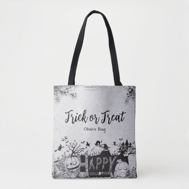 Halloween "Trick or Treat" mit Namen (Vorderseite)