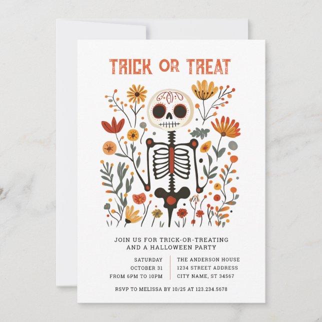 Halloween Trick or Treat Party Invitation Einladung (Vorderseite)