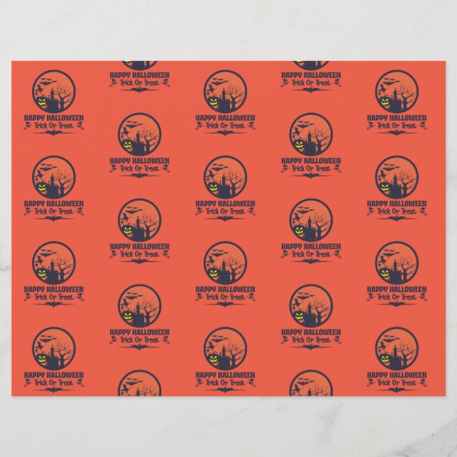 Halloween Trick or Treat Scrapbook Paper Flyer (Vorne)