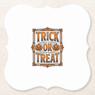 Halloween Trick Treat Kürbis Schädel Vintage Gravu Untersetzer