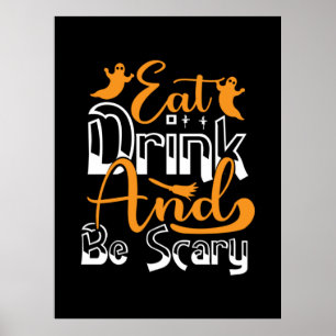 Halloween trinken und am Geburtstag Beängstigend s Poster
