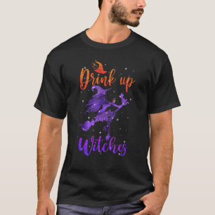Halloween Trinkt Auf Hexen Kostüme Wein Hallowin T-Shirt