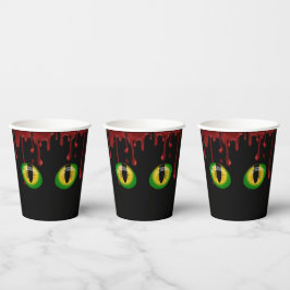 Halloween-Tropfen graue Monster-Augen Pappbecher