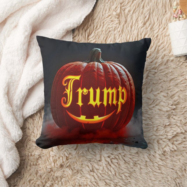 Halloween Trump Jack-o-lantern in Nebel Kissen (Decke)