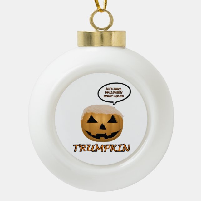 Halloween Trumpkin Angepasst Keramik Kugel-Ornament (Vorderseite)