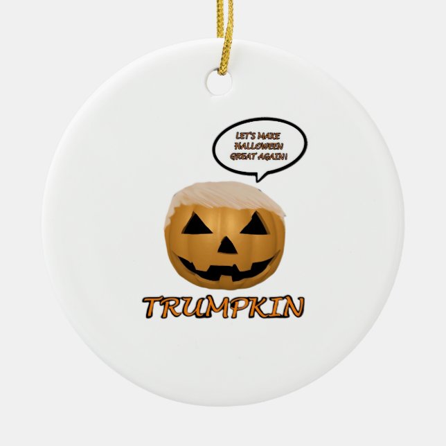 Halloween Trumpkin Angepasst Keramik Ornament (Vorne)