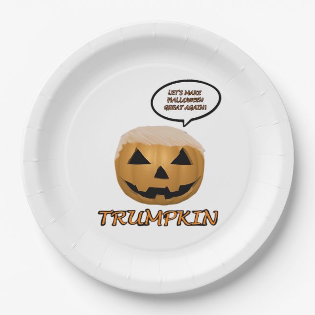 Halloween Trumpkin Angepasst Pappteller (Vorderseite)