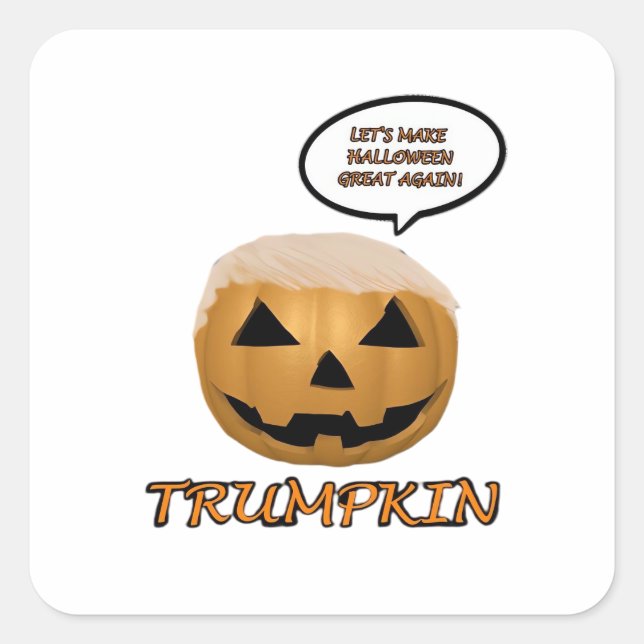Halloween Trumpkin Angepasst Quadratischer Aufkleber (Vorderseite)