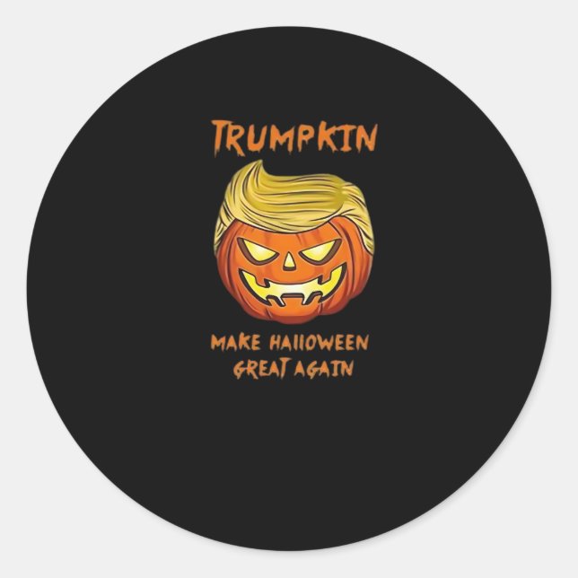 Halloween Trumpkin Classic Funny Runder Aufkleber (Vorderseite)