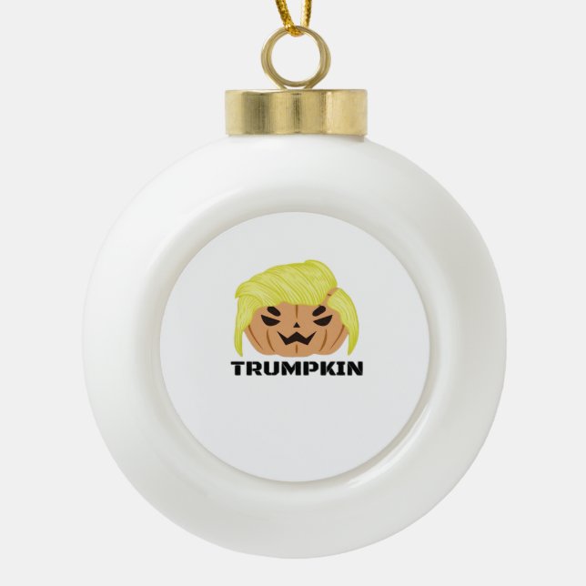 Halloween Trumpkin Classic Keramik Kugel-Ornament (Vorderseite)