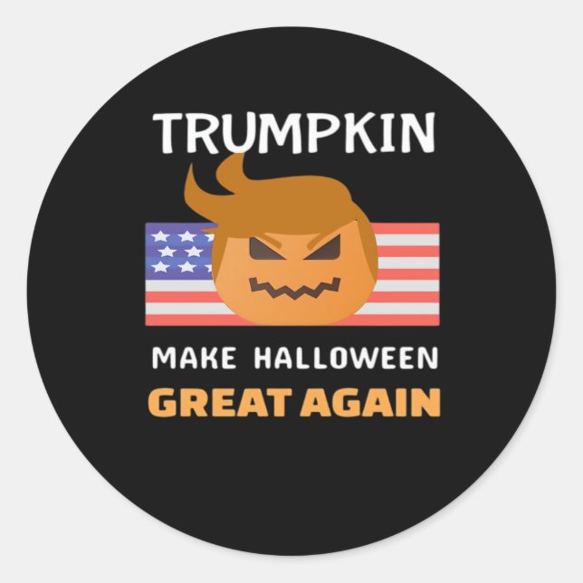 Halloween Trumpkin Classic Runder Aufkleber (Vorderseite)