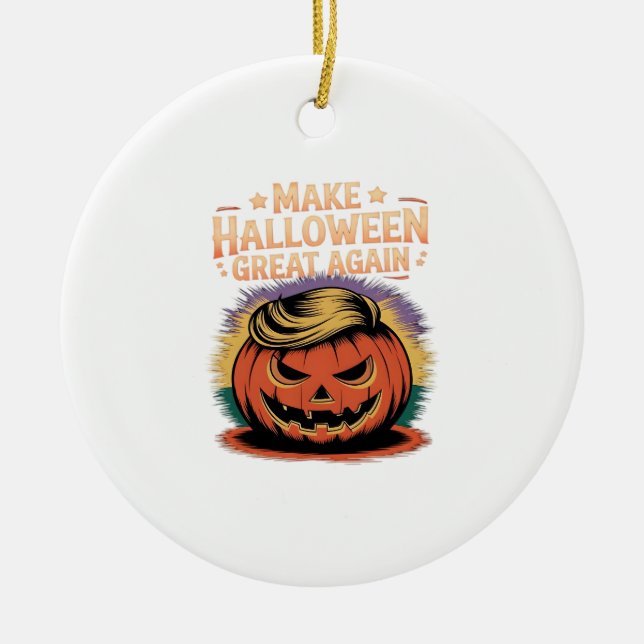 Halloween Trumpkin Design Keramik Ornament (Vorne)